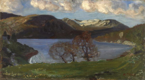 V?rkveld ved J?lstervannet by Nikolai Astrup, hand-painted oil painting reproduction