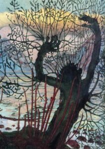 V?rnatt og Seljekall by Nikolai Astrup, hand-painted oil painting reproduction
