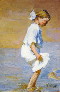 Wading at the Shore by Edward Henry Potthast, hand-painted oil painting reproduction