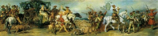The Anniversary Parade – Hunting Party with Treasure Wagon by Hans Makart, hand-painted oil reproduction