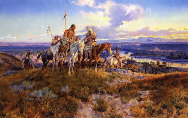 Wagons by Charles Marion Russell, hand-painted oil painting reproduction
