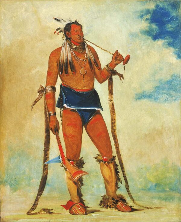 Wah chee hahs ka, Man Who Puts All Out of Doors by George Catlin, hand-painted oil painting reproduction