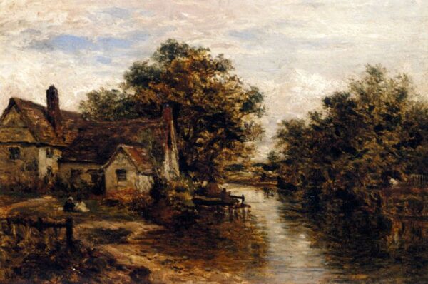 Willy Lott’s House – The Subject Of Constable’s ‘Hay Wain’ by Benjamin Williams Leader, hand-painted oil painting reproduction