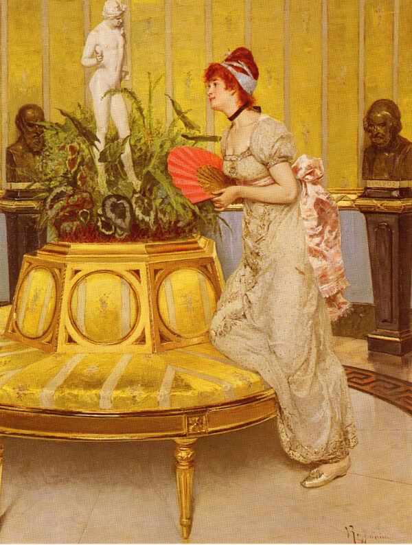 Waiting by Vittorio Reggianini, hand-painted oil painting reproduction