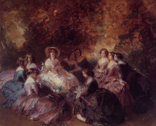 The Empress Eugenie Surrounded by her Ladies in Waiting by Franz Xavier Winterhalter, hand-painted oil painting reproduction