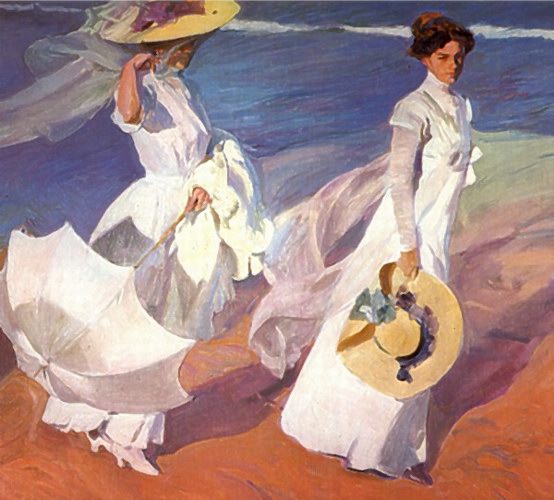 Walk on the Beach by Joaquin Sorolla y Bastida, hand-painted oil reproduction