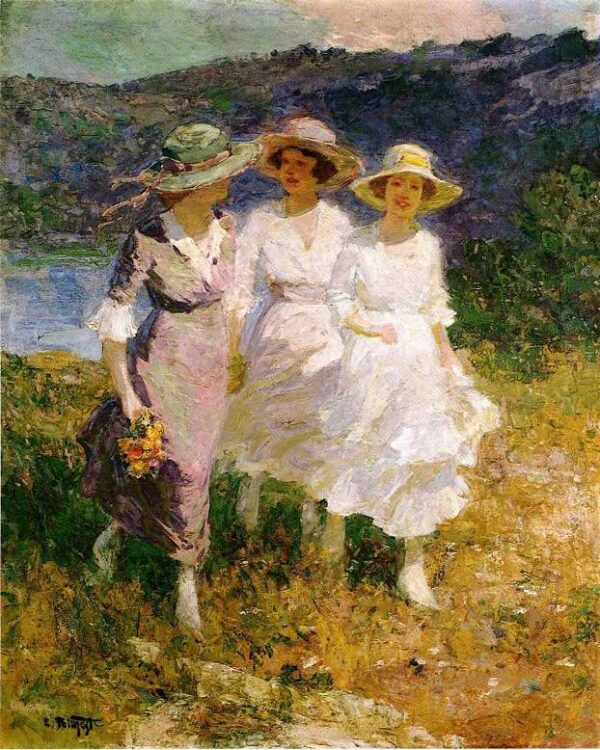 Walking in the Hills by Edward Henry Potthast, hand-painted oil painting reproduction