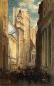 Wall Street by Colin Campbell Cooper, hand-painted oil painting reproduction