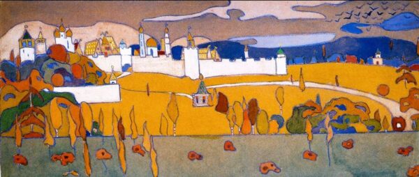 Walled City in Autumn Landscape by Wassily Kandinsky, hand-painted oil painting reproduction