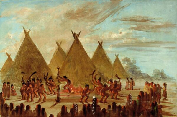 War Dance, Sioux by George Catlin, hand-painted oil painting reproduction