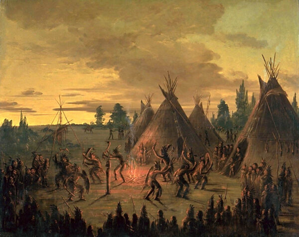 War Dance, Sioux b by George Catlin, hand-painted oil painting reproduction