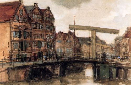 Warehouses In Amsterdam by Floris Arntzenius, hand-painted oil reproduction