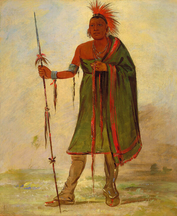 Wash im pe shee, Madman, a Distinguished Warrior by George Catlin, hand-painted oil painting reproduction