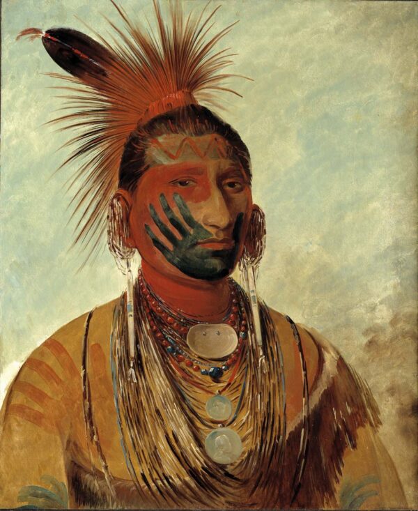 Wash ka mon ya, Fast Dancer, a Warrior by George Catlin, hand-painted oil painting reproduction