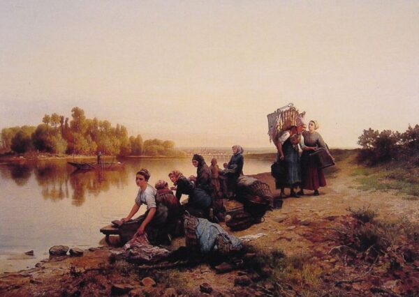 Wash Day by Daniel Ridgway Knight, hand-painted oil painting reproduction