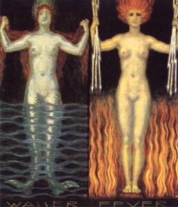 Water and Fire by Franz von Stuck, hand-painted oil painting reproduction