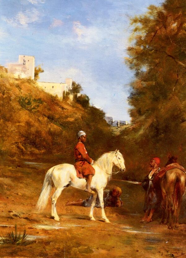 Watering The Horses by Fromentin, hand-painted oil painting reproduction