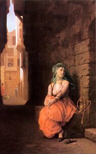 Arab Girl with Waterpipe by Jean-Léon Gérôme, hand-painted oil painting reproduction