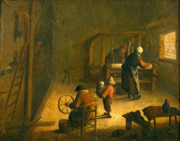 Weavers Workshop by Cornelis Beelt, hand-painted oil painting reproduction