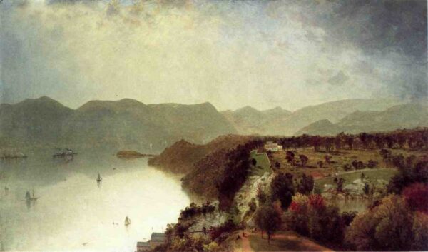 View from Cozzens Hotel near West Point by John Frederick Kensett, hand-painted oil painting reproduction