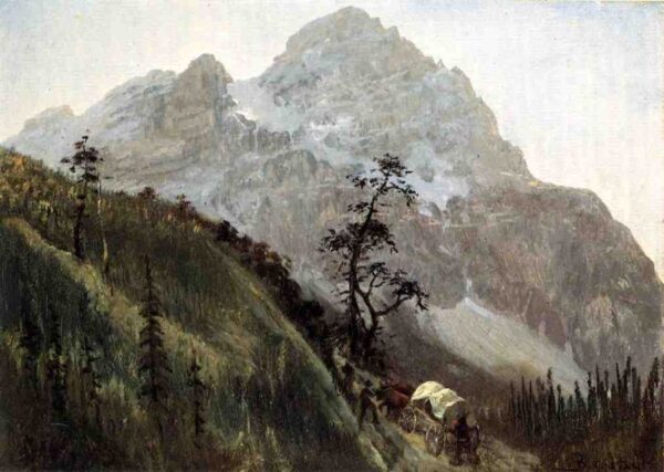 Western Trail – The Rockies by Albert Bierstadt, hand-painted oil painting reproduction