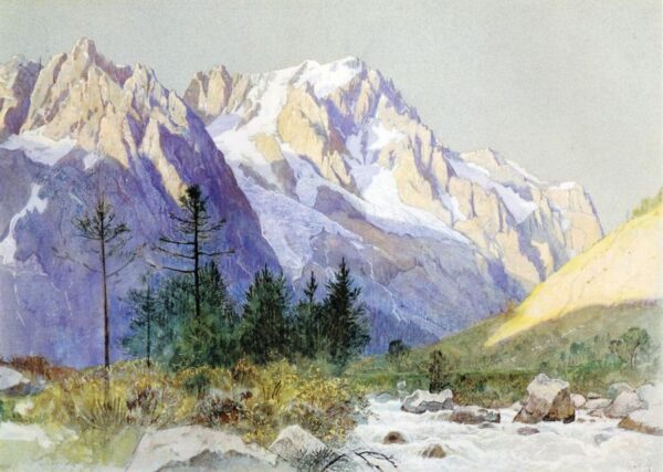 Wetterhorn from Grindelwald, Switzerland by William Stanley Haseltine, hand-painted oil painting reproduction