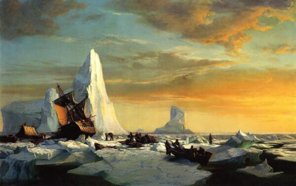 Whalers Trapped by Arctic Ice by William Bradford, hand-painted oil painting reproduction