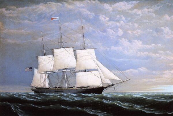 Whaleship ‘Syren Queen’ of Fairhaven by William Bradford, hand-painted oil painting reproduction