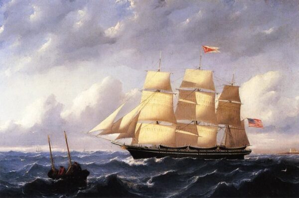 Whaleship ‘Twilight’ of New Bedford by William Bradford, hand-painted oil painting reproduction