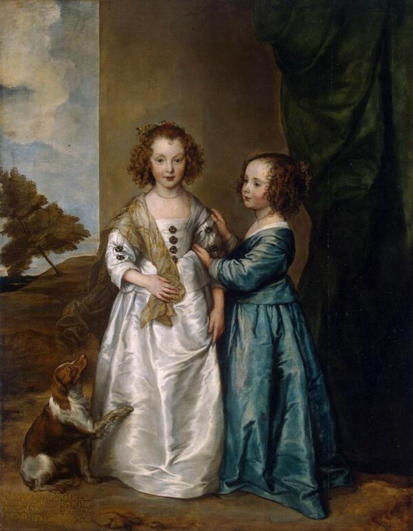 Portrait of Philadelphia and Elisabeth Wharton by Sir Anthony van Dyck, hand-painted oil painting reproduction