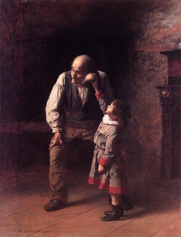 What the Shell Says by Eastman Johnson, hand-painted oil painting reproduction