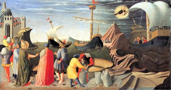 St. Nicolas Saving a Ship at See, Propagation of Wheat by Fra Angelico, hand-painted oil painting reproduction