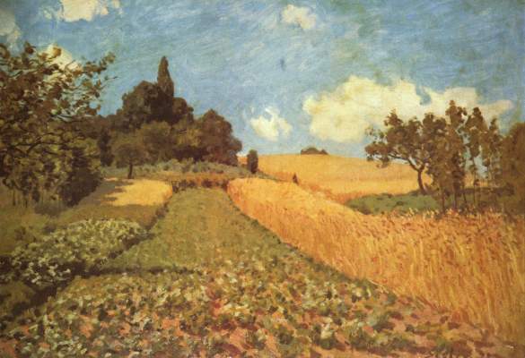 Wheatfields near Argenteuil by Alfred Sisley, hand-painted oil reproduction