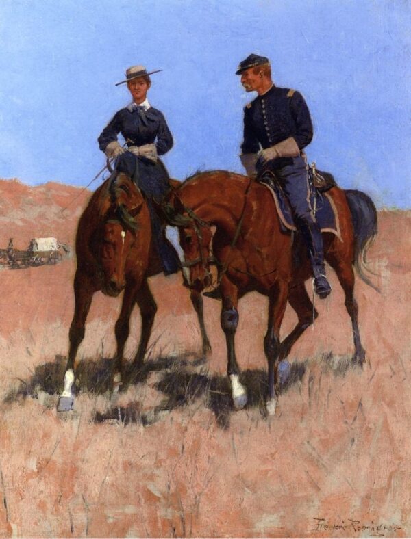 Belle McKeever and Lt. Edgar Wheelock by Frederic Remington, hand-painted oil painting reproduction