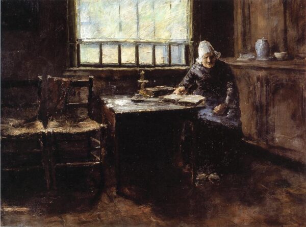 When One Is Old aka The Old Cottager by William Merritt Chase, hand-painted oil painting reproduction