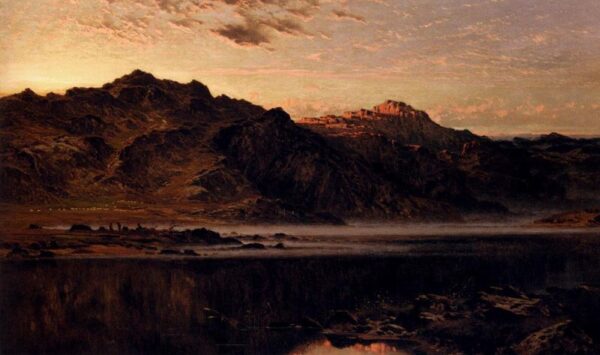 When The West With Evening Glows by Benjamin Williams Leader, hand-painted oil painting reproduction