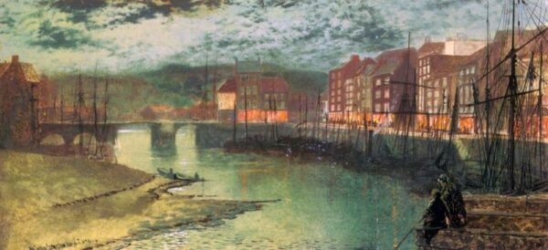 Whitby Docks by John Atkinson Grimshaw, hand-painted oil painting reproduction