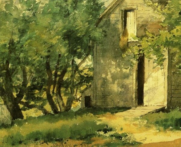 White Barn by Frederick Childe Hassam, hand-painted oil painting reproduction