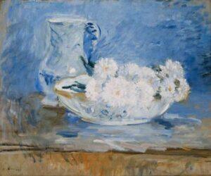 White Flowers In A Bowl by Berthe Morisot, hand-painted oil painting reproduction