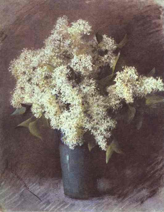 White Lilac by Isaac Levitan, hand-painted oil reproduction