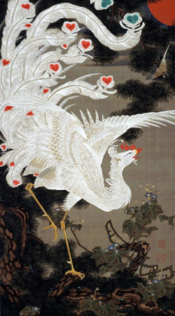 White Phoenix on Old Pine by Itō Jakuchū, hand-painted oil reproduction