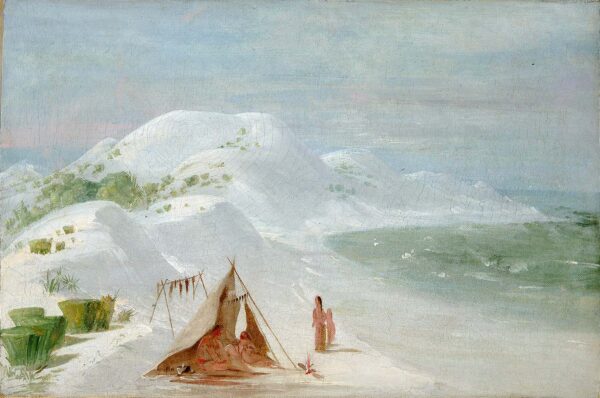 White Sand Bluffs, on Santa Rosa Island, Near Pensacola by George Catlin, hand-painted oil painting reproduction