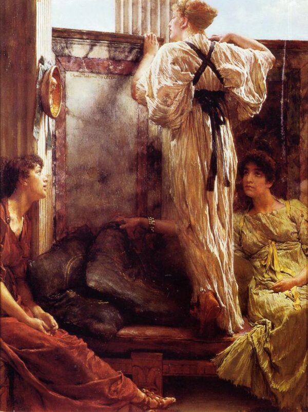 Who Is It by Lawrence Alma-Tadema, hand-painted oil painting reproduction