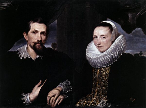 Double Portrait of the Painter Frans Snyders and his Wife by Sir Anthony van Dyck, hand-painted oil painting reproduction
