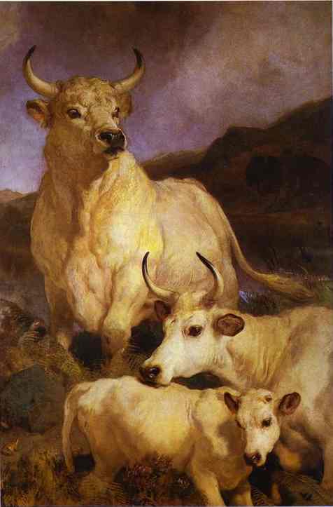 Wild Cattle Of Chillingham by Sir Edwin Landseer, hand-painted oil reproduction