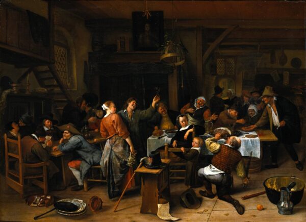 A Company Celebrating the Birthday of Prince William III by Jan Steen, hand-painted oil painting reproduction