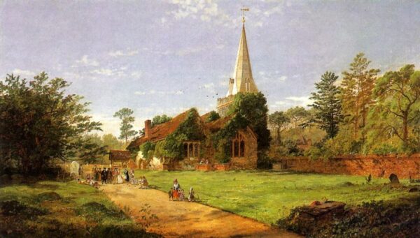 William Penn’s Wedding by Jasper Francis Cropsey, hand-painted oil painting reproduction