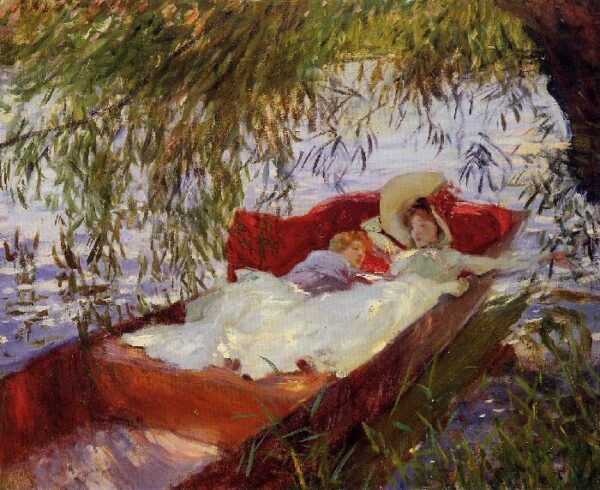 Two Women Asleep in a Punt under the Willows by John Singer Sargent, hand-painted oil painting reproduction
