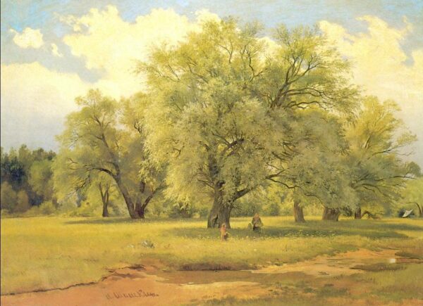 Willows Lit by the Sun by Ivan Shishkin, hand-painted oil painting reproduction