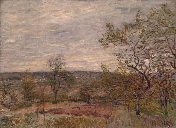 Windy Day at Veneux by Alfred Sisley, hand-painted oil painting reproduction